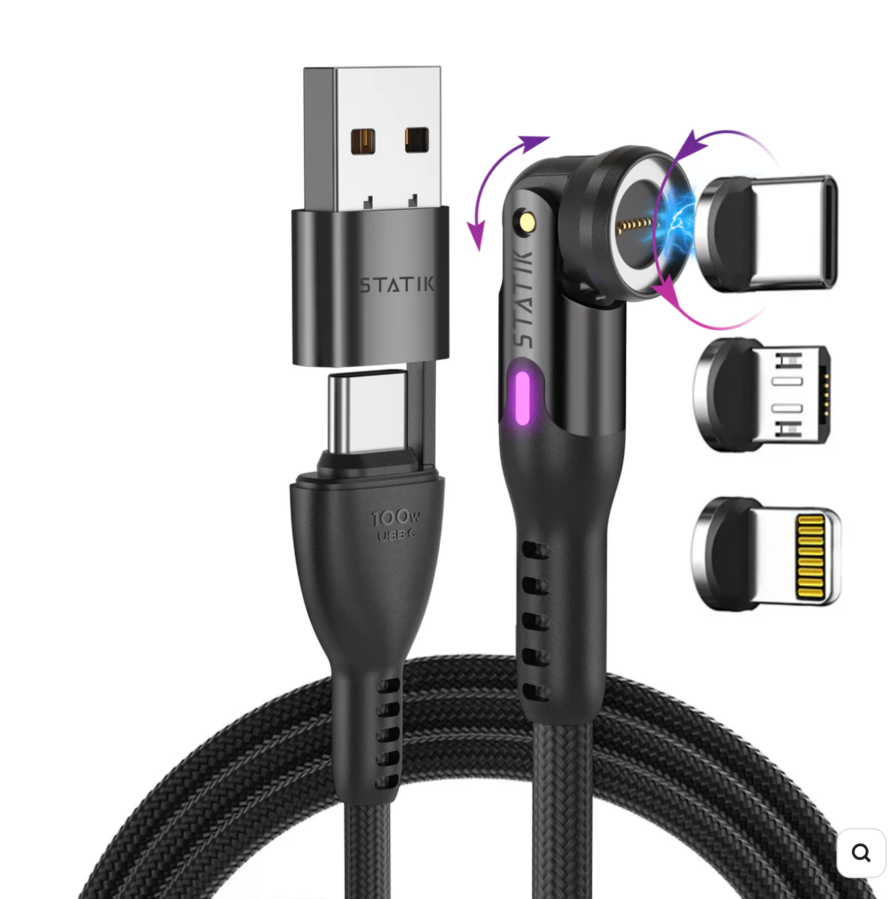 🔌 كابل STATIK PowerPivot USB إلى USB-C للشحن السريع